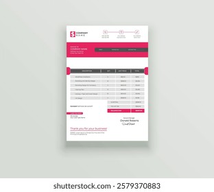 Invoice Template, Invoice, Printable Small Business Invoice