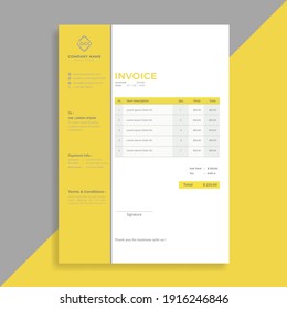 Invoice template vector design with color of the year 2021. Bill form business invoice accounting