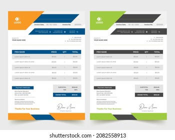 invoice template vector design,Business corporate creative invoice template. Business invoice for your business, print ready invoice template.