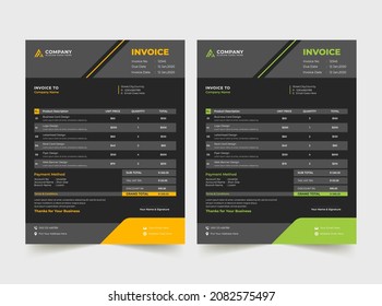 Invoice template vector design,Business corporate creative invoice template. Business invoice for your business, print ready invoice template.