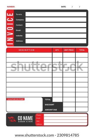 Invoice templates for online and print use