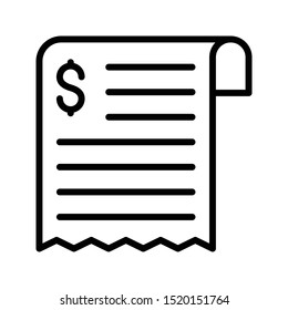 invoice thin line vector icon
