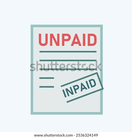 Invoice Unpaid icon vector art image.