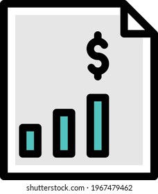 invoice vector clour line icon