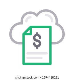 invoice vector color line icon 