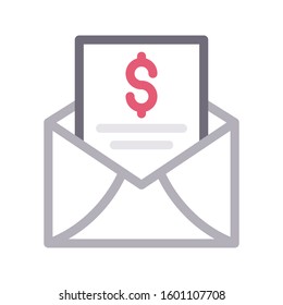 invoice vector color line icon 