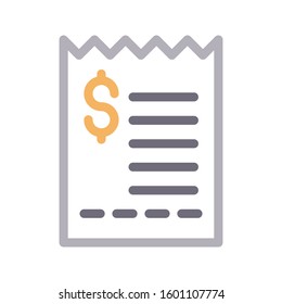 invoice vector color line icon 
