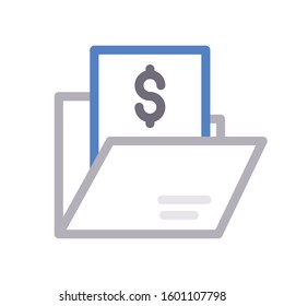 invoice vector color line icon 