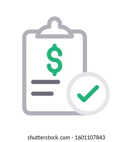 invoice vector color line icon 