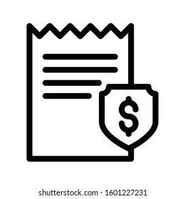 invoice vector color line icon 