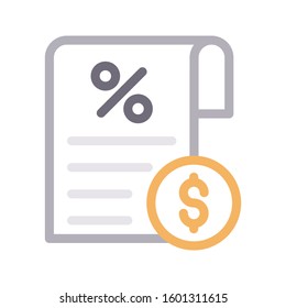 invoice vector color line icon 