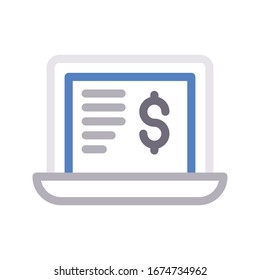invoice vector color line icon 
