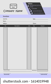 Invoice Vector Design for Business Document   
