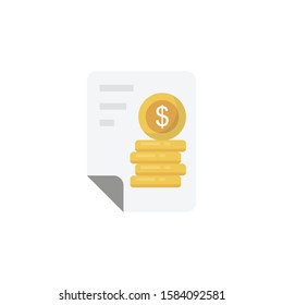 invoice vector flat color icon 