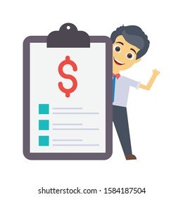 invoice vector flat color icon 