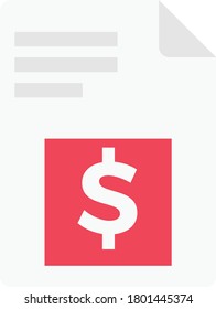 invoice vector flat color icon 