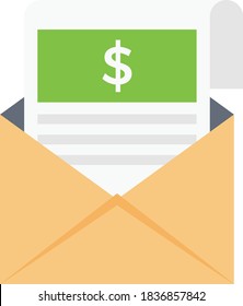 invoice vector flat color icon