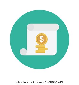 invoice vector flat  colour  icon 