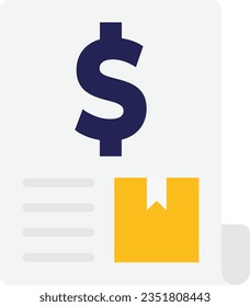 Icono plano vectorial de factura