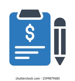 invoice vector glyph color icon 