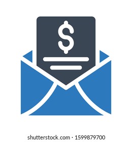 invoice vector glyph color icon 
