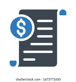 invoice vector glyph color icon 