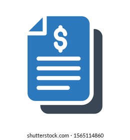 invoice vector glyph colour icon 