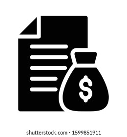 invoice vector glyph flat icon 