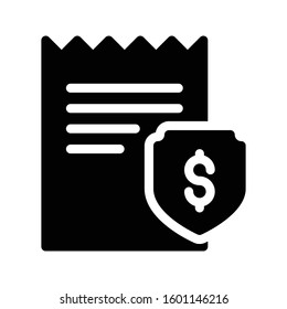 invoice vector glyph flat icon 