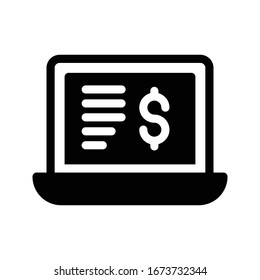 invoice vector glyph flat icon 