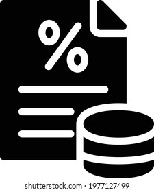 invoice vector glyph flat icon