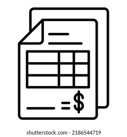 Icono vector de factura. Se puede usar para imprimir, móviles y aplicaciones web.