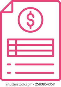 Invoice vector icon. Can be used for printing, mobile and web applications.