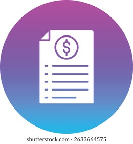 Invoice vector icon. Can be used for printing, mobile and web applications.