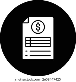 Icono de Vector de Factura. Se puede utilizar para aplicaciones de impresión, móviles y de Web.