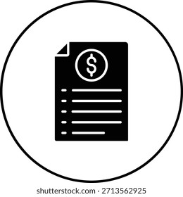 Invoice vector icon. Can be used for printing, mobile and web applications.