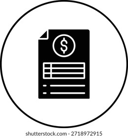 Icono de Vector de Factura. Se puede utilizar para aplicaciones de impresión, móviles y de Web.