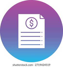 Icono de Vector de Factura. Se puede utilizar para aplicaciones de impresión, móviles y de Web.