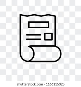 Invoice vector icon isolated on transparent background, Invoice logo concept