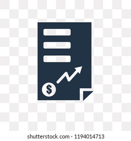 Invoice vector icon isolated on transparent background, Invoice transparency concept can be used web and mobile
