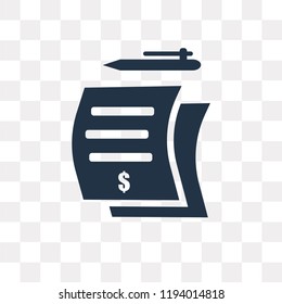 Invoice vector icon isolated on transparent background, Invoice transparency concept can be used web and mobile