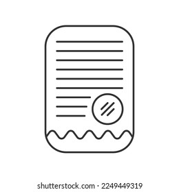 Invoice vector icon. Line sign for mobile concept and web design. Symbol, logo illustration. Vector graphics