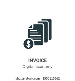 Invoice vector icon on white background. Flat vector invoice icon symbol sign from modern digital economy collection for mobile concept and web apps design.