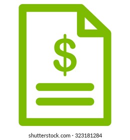 Invoice vector icon. Style is flat symbol, eco green color, rounded angles, white background.