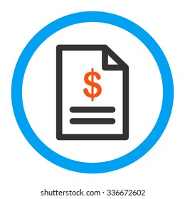 Invoice vector icon. Style is flat rounded symbol, bright colors, rounded angles, white background.