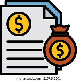 Icono del vector de factura que es adecuado para el trabajo comercial y que puede modificarlo o editarlo fácilmente
