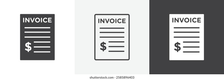 Invoice vector icons collection graphic designs for ui designs