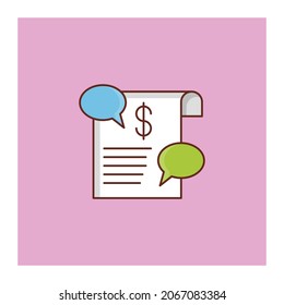 ilustración de vector de factura en un fondo transparente. Símbolos de calidad superior.Icono de color plano de línea vectorial para el concepto y el diseño gráfico.