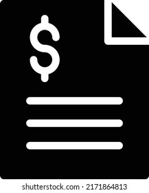 Invoice Vector illustration on a transparent background.Premium quality symbols.Glyphs vector icon for concept and graphic design.