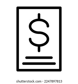Diseño de icono de línea de vector de factura
